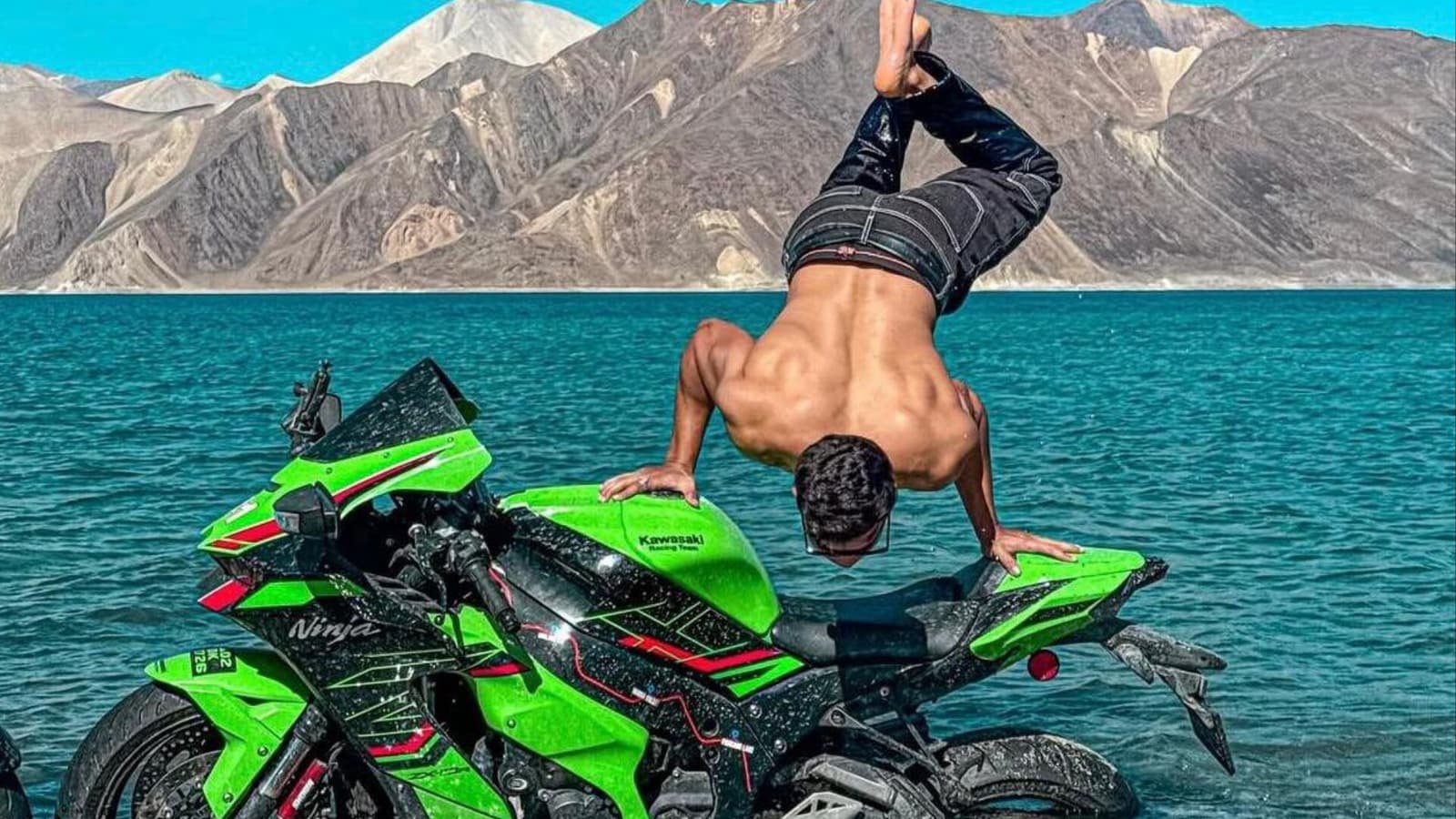 Bike stunt at Ladakh’s Pangong Lake lands YouTuber in trouble.