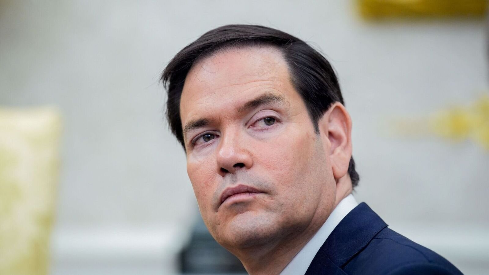 Marco Rubio, US secretary of state, during a meeting with US President Donald Trump, and Ferdinand Marcos Jr., Philippines' president, not pictured, in the Oval Office of the White House in Washington, DC, US, on Tuesday, July 22, 2025. Marcos, the latest foreign leader to visit Trump in a bid to secure a tariff deal, has been underscoring the Southeast Asian nation's longstanding alliance with the US as he argues for better trade terms with his country's top export market ahead of a US-imposed Aug. 1 deadline. Photographer: Yuri Gripas/Abaca/Bloomberg