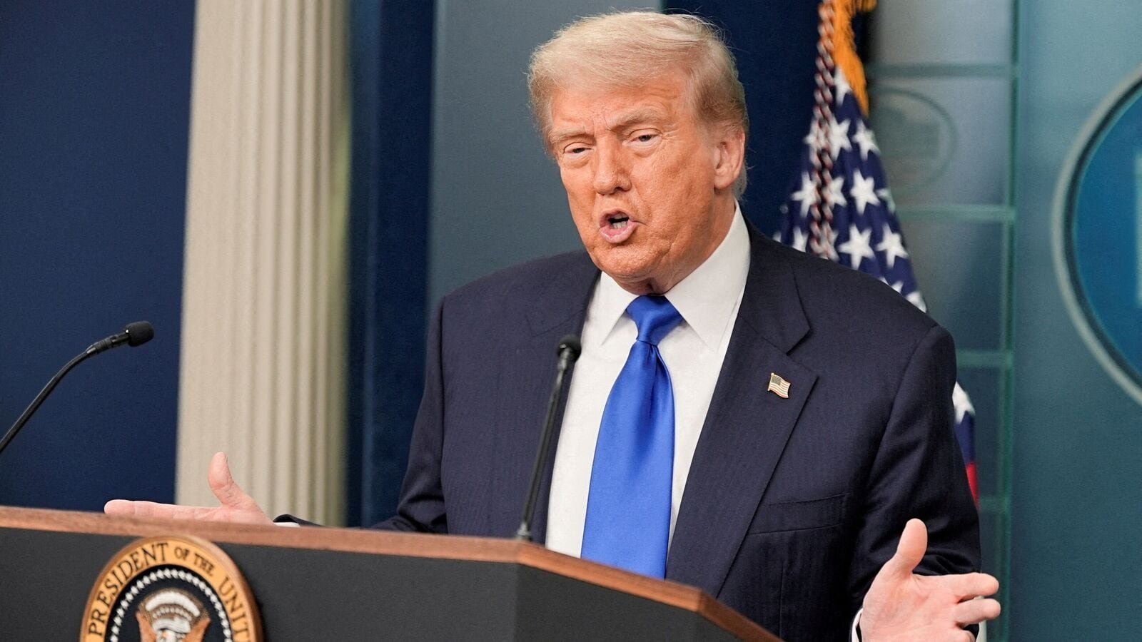 FILE PHOTO: US President Donald Trump speaks to the media at the White House in Washington DC, on June 27, 2025.