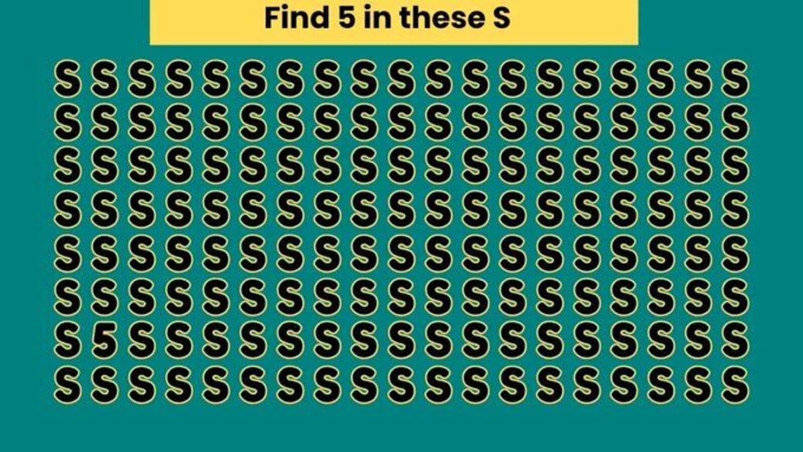 Spot the hidden number 5 in this tricky optical illusion full of S’s