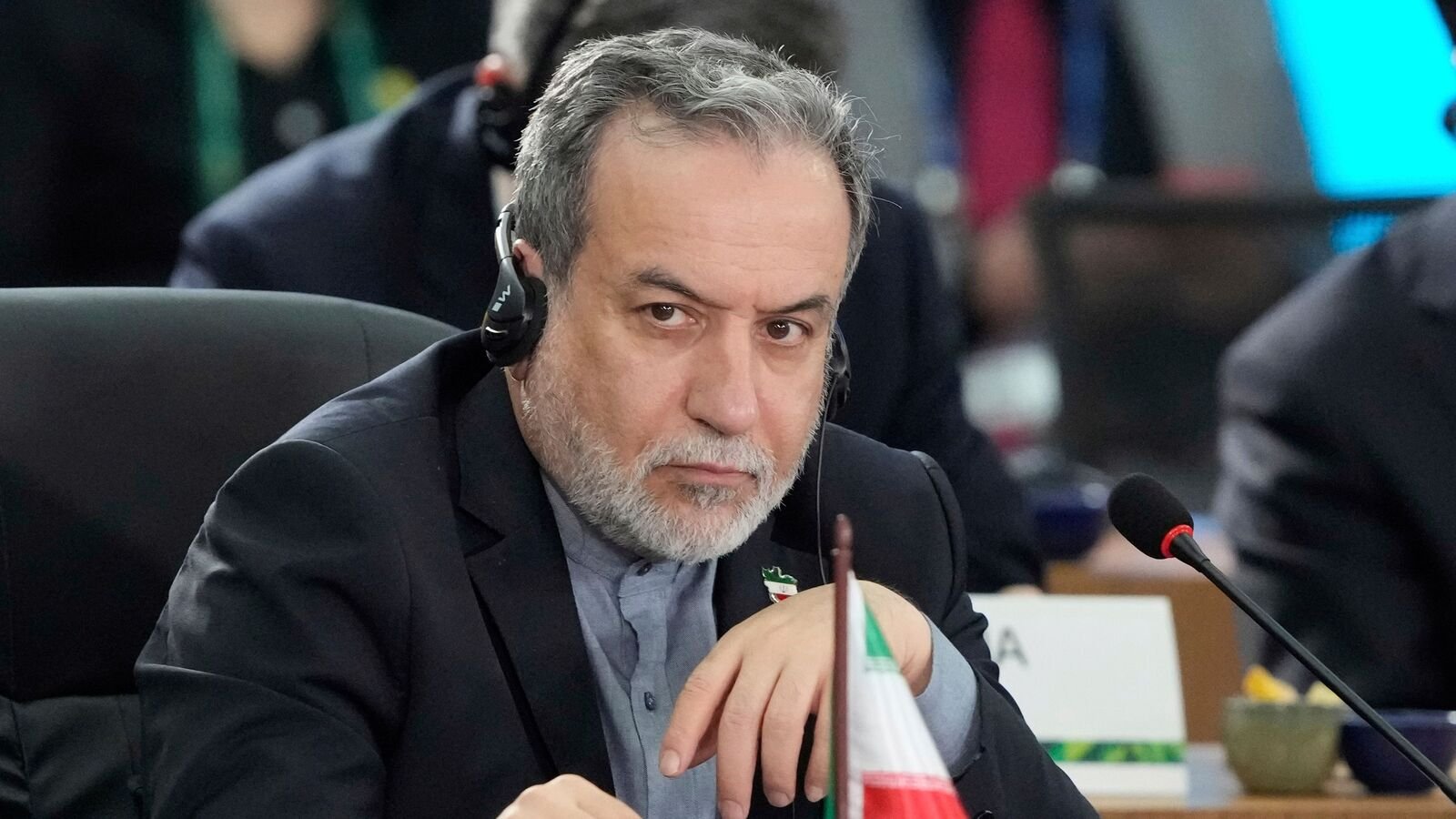 Iran’s Foreign Minister Abbas Araghchi vows to rebuild nuclear program after US-Israel strikes; says enrichment is a right, not negotiable. (AP Photo/Eraldo Peres)