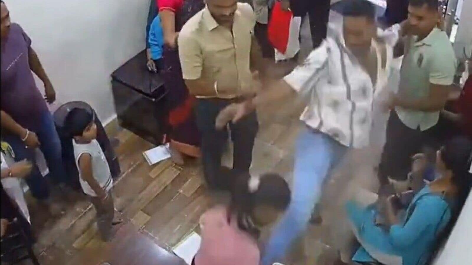 Screengrab of video where Gokul was seen brutally beating the girl.