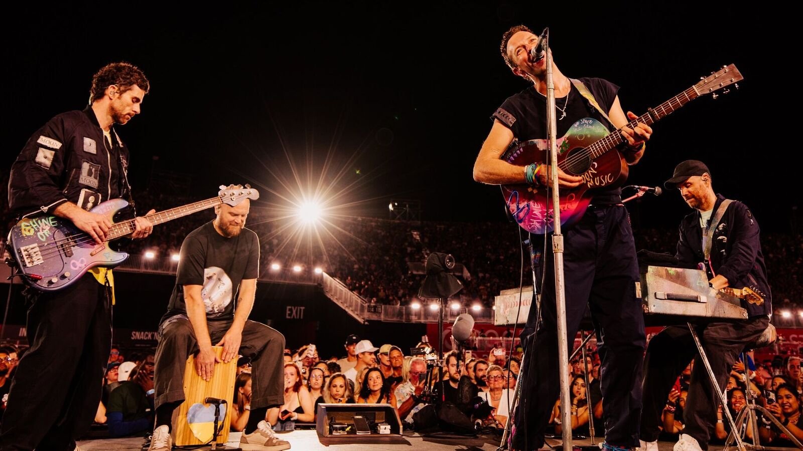 Chris Martin made a cheeky reference to last week's viral scandal at his Madison concert