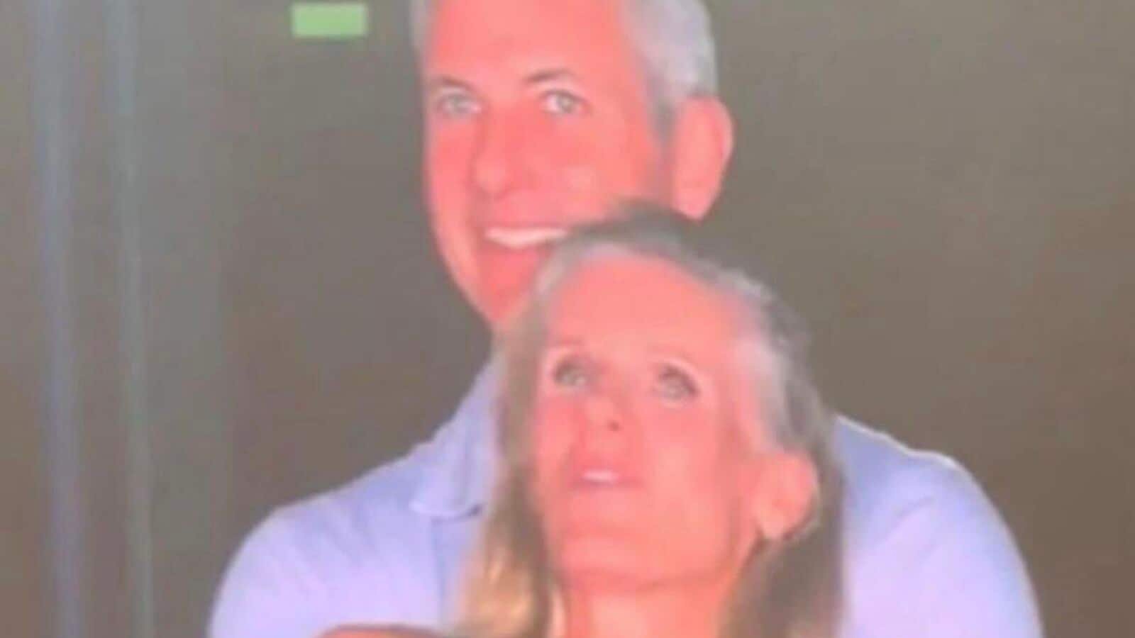 A screengrab from the viral video showing Astronomer CEO Andy Byron, HR chief Kristin Cabot during a Coldplay concert. (Photo: X)