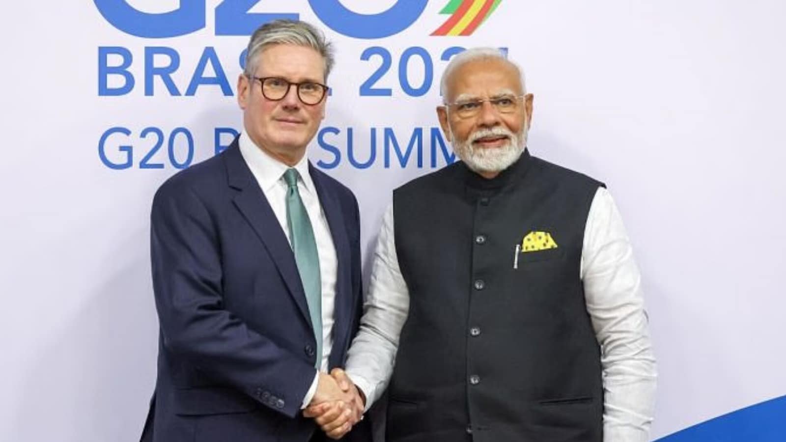 Prime Minister Narendra Modi with UK Prime Minister Keir Starmer.