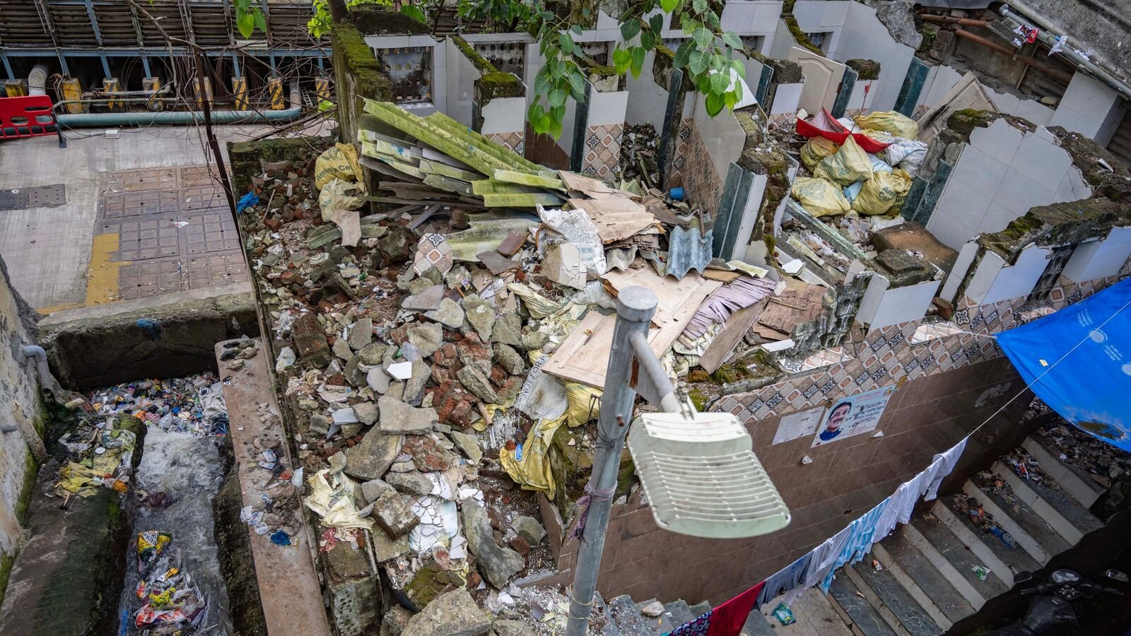 Mumbai, India - July 17, 2025: The only public toilet near mominpura chawl in Sakinaka has been in a dilapidated condition for over a year. The residents living in chawls have to travel a distance or use public spaces which creates unhygienic conditions. Despite several requests to the authorities no attempt is made to revive it in Mumbai, India, on Thursday, July 17, 2025.  (Photo by Satish Bate/ Hindustan Times)
