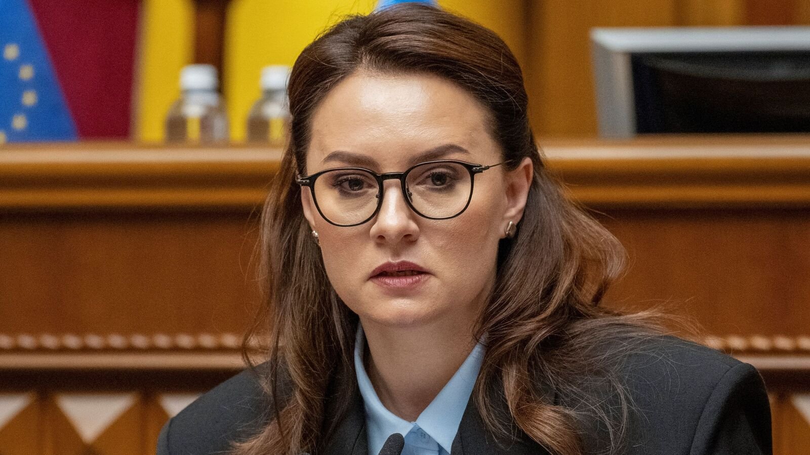 Newly appointed Ukrainian Prime Minister Yulia Svyrydenko attends a session of Ukrainian parliament, amid Russia's attack on Ukraine, in Kyiv, Ukraine July 17, 2025. REUTERS/Andrii Nesterenko
