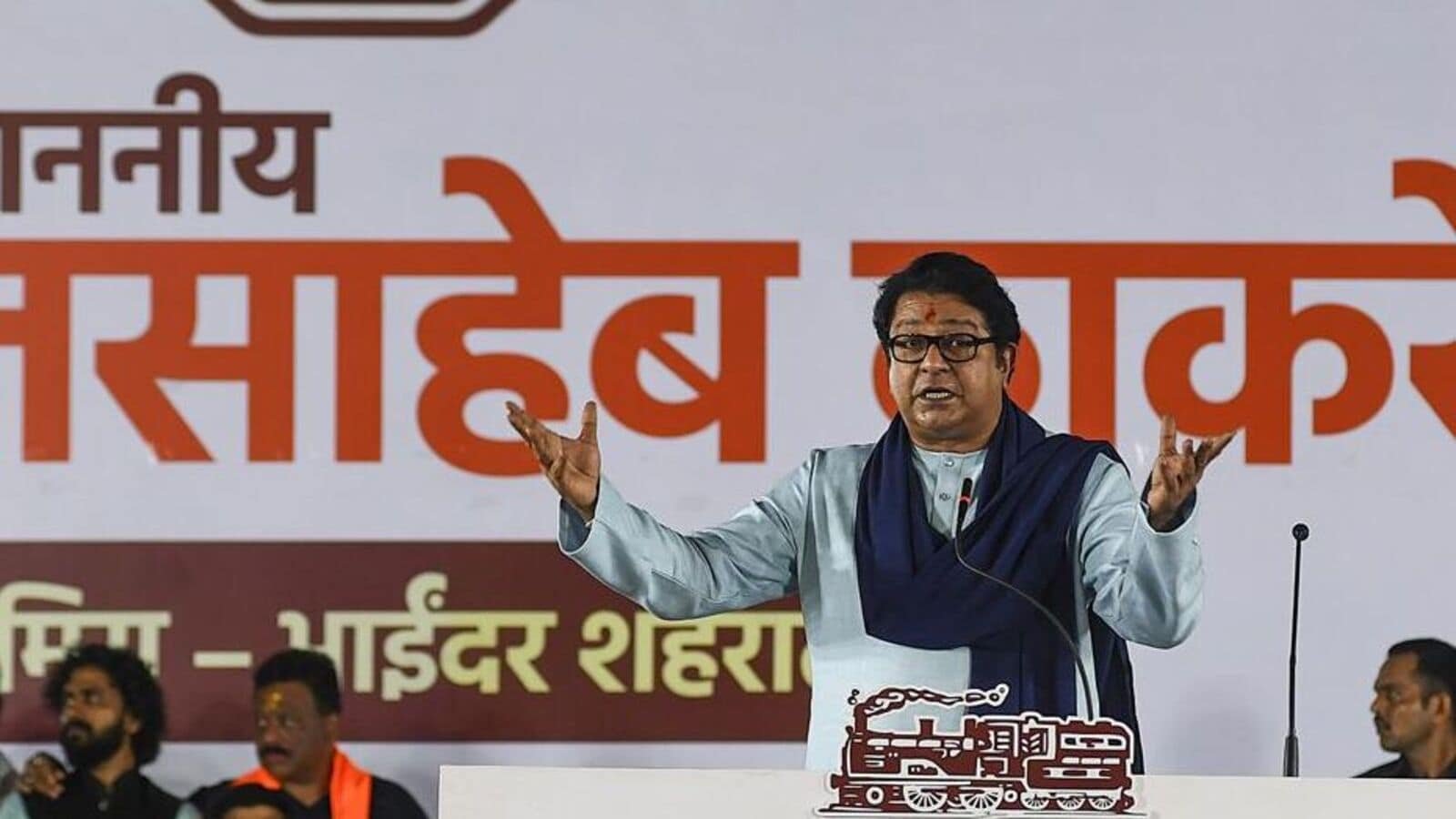 Mumbai: Maharashtra Navnirman Sena (MNS) chief Raj Thackeray addresses a public meeting at Mira Road, in Mumbai, Friday, July 18, 2025. (PTI Photo)