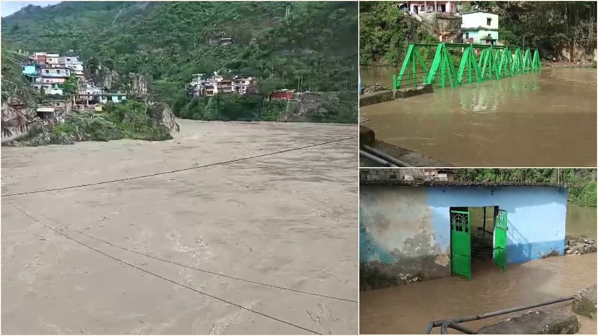 रुद्र के रूप में अलकनंद भारी बारिश के कारण, कई आवासीय घर, घर खाली थे