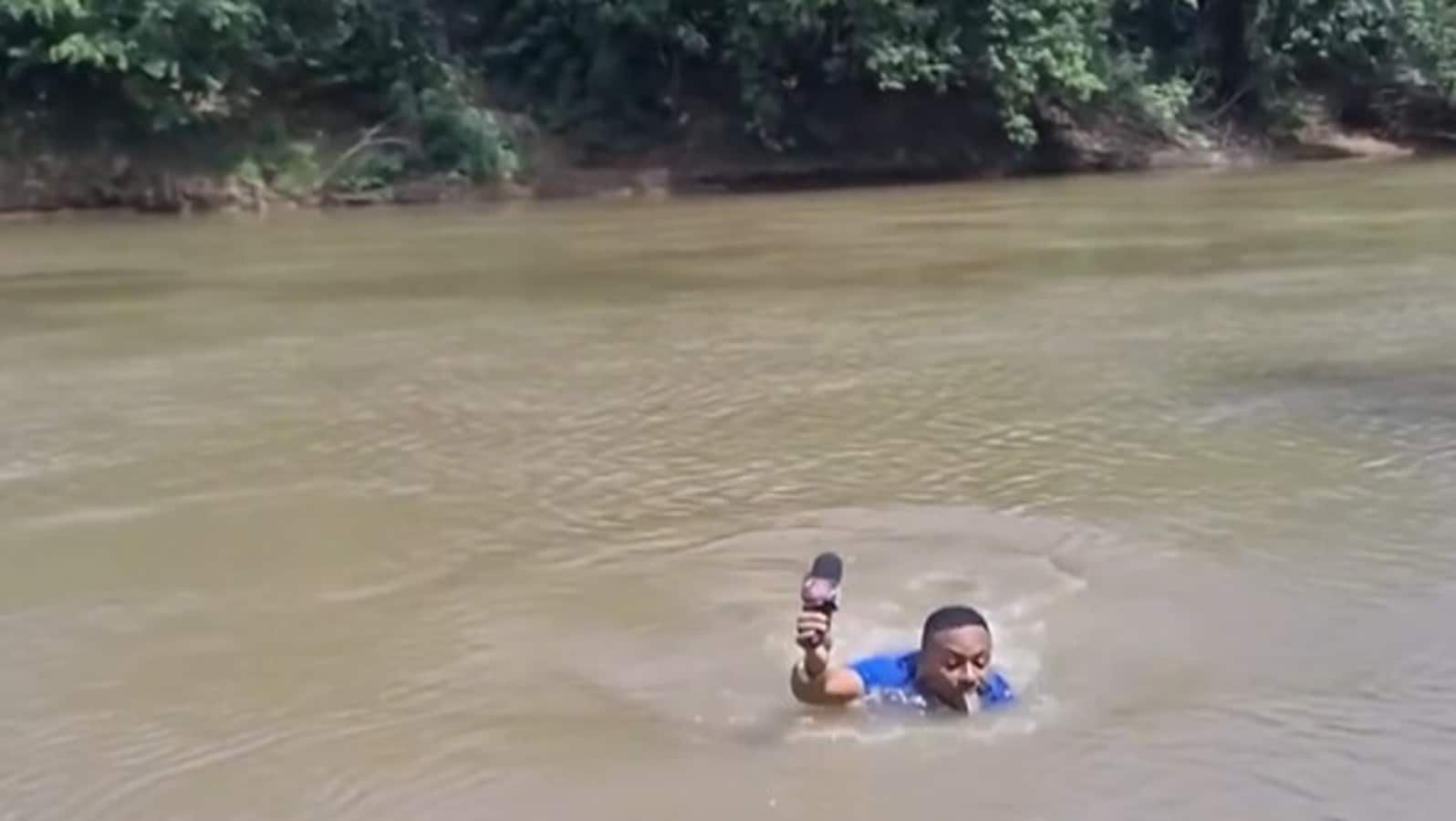 The chilling moment journalist Lenildo Frazão stepped on the body of the missing girl