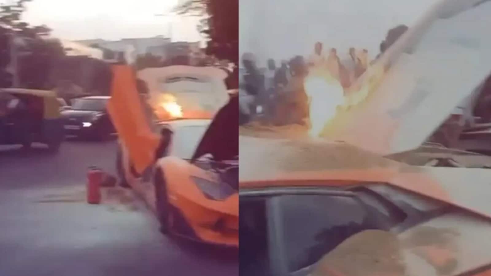 Bengaluru influencer's super car catches fire in city street.