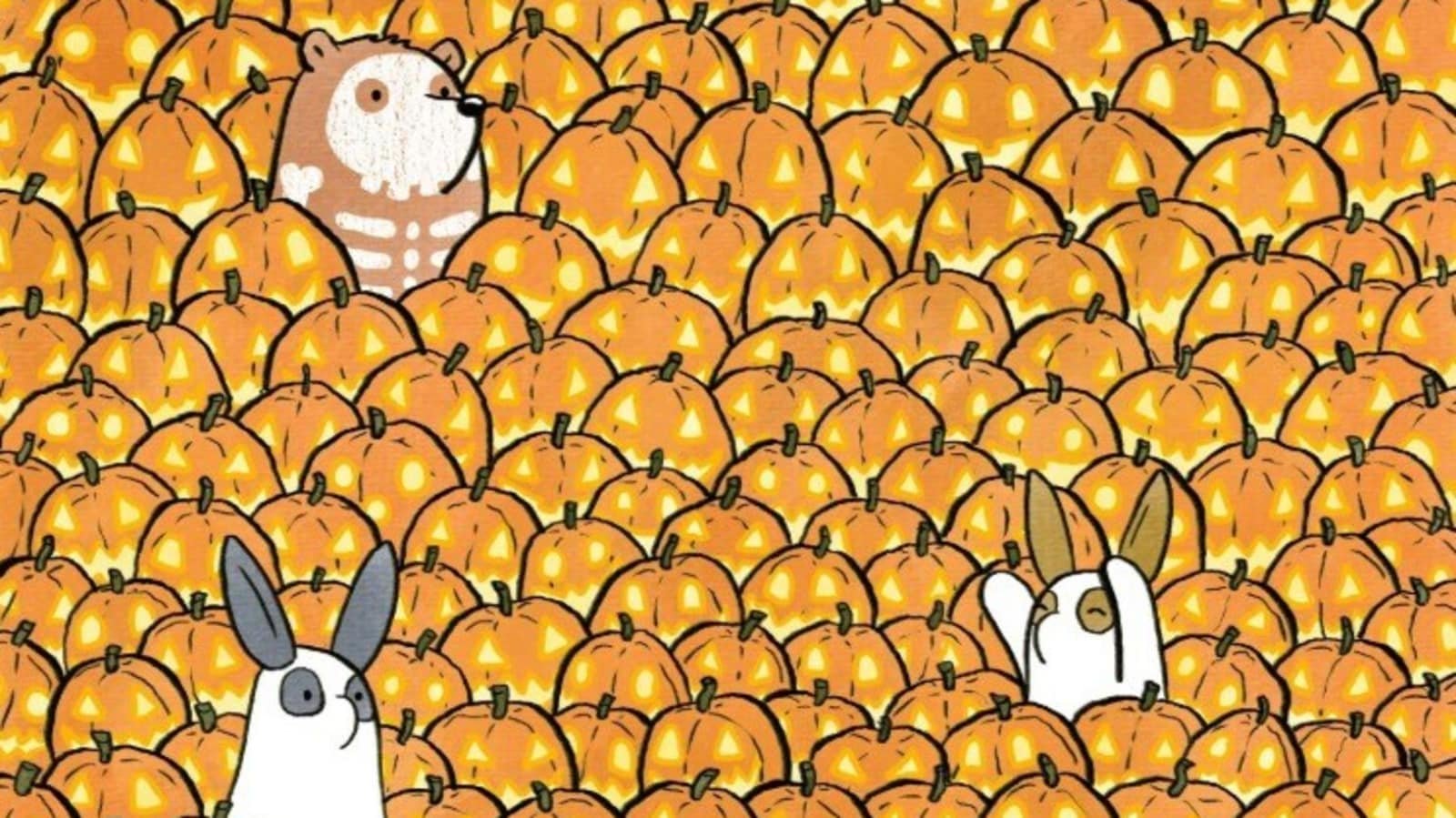 Can you spot 3 uncarved pumpkins within 9 seconds?