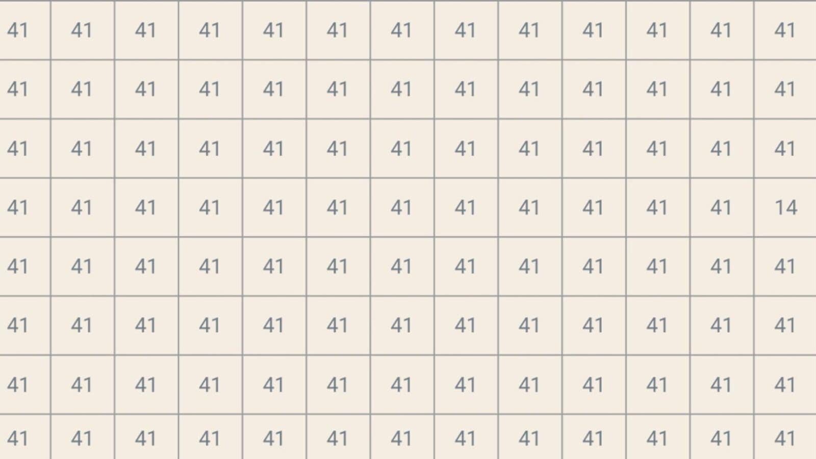 Optical illusion: Can you spot the hidden 14 in the wall of 41s?