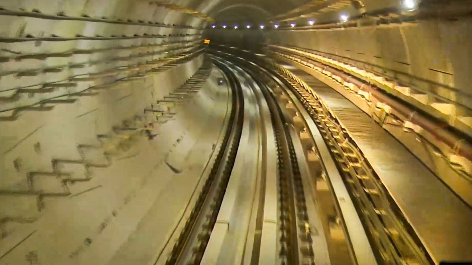 View of the India's first underwater metro train, in Kolkata. (PTI Photo)