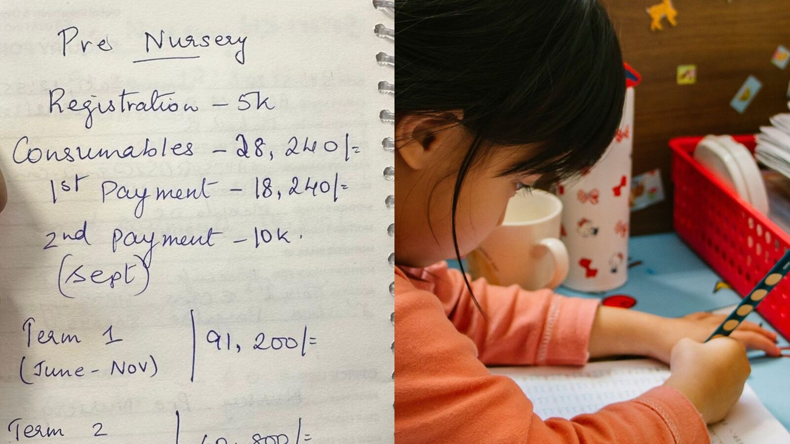 The Reddit post highlight the rising pre-nursery fees in Bengaluru