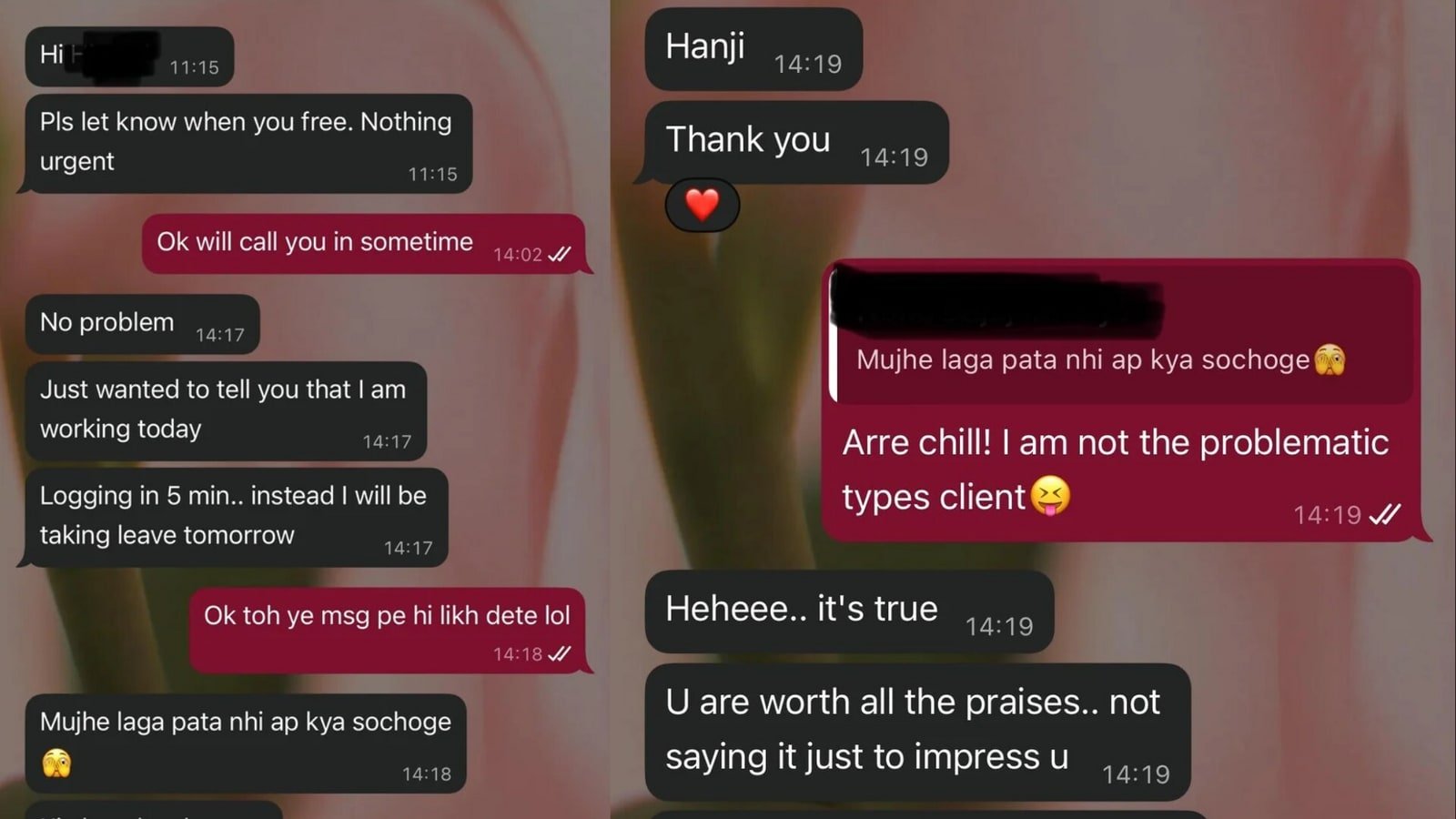 क्लाइंट का अंतिम-मिनट शेड्यूल परिवर्तन बॉस से दयालु उत्तर के साथ मिलता है: 'कर्म में एक दृढ़ विश्वास'