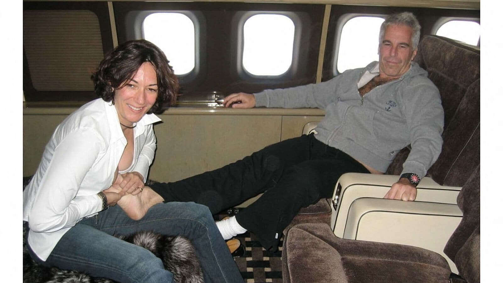 (FILES) This undated trial evidence image obtained December 8, 2021, from the US District Court for the Southern District of New York shows British socialite Ghislaine Maxwell and US financier Jeffrey Epstein. Ghislaine Maxwell, the accomplice of sex offender Jeffrey Epstein, has been moved from a prison in Florida to a minimum security facility in Texas, the Bureau of Prisons said on August 1, 2025. No reason was given for the move but it comes a week after a top Justice Department official met with Maxwell to ask her questions about Epstein, who died in a New York jail in 2019 while awaiting trial for sex trafficking underage girls.