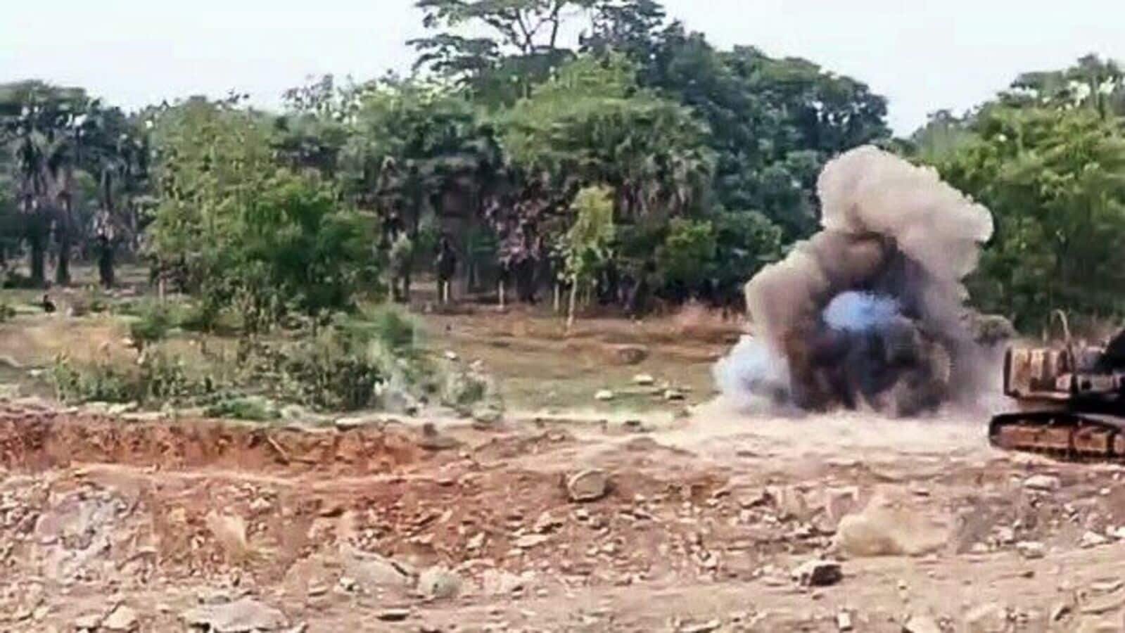 The BDS (Bomb Disposal Squad) team destroys another recovered IED from the spot where ASP Akash Rao Giripunje lost his life in an IED blast carried out by Naxalites, (Representative image)