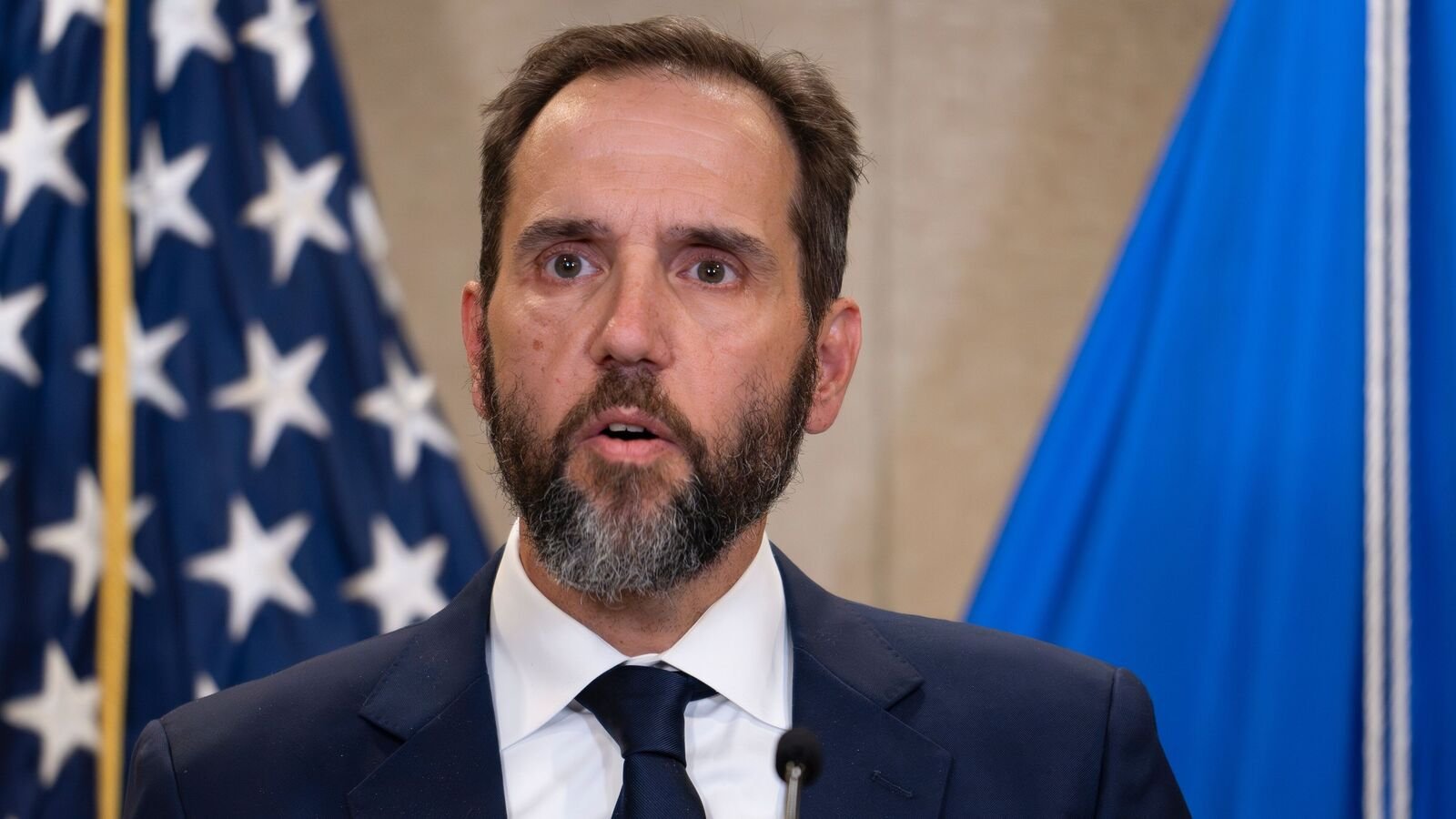 Jack Smith speaks to the media about an indictment of former President Donald Trump, Aug. 1, 2023, at an office of the Department of Justice in Washington. (AP Photo/J. Scott Applewhite, File)