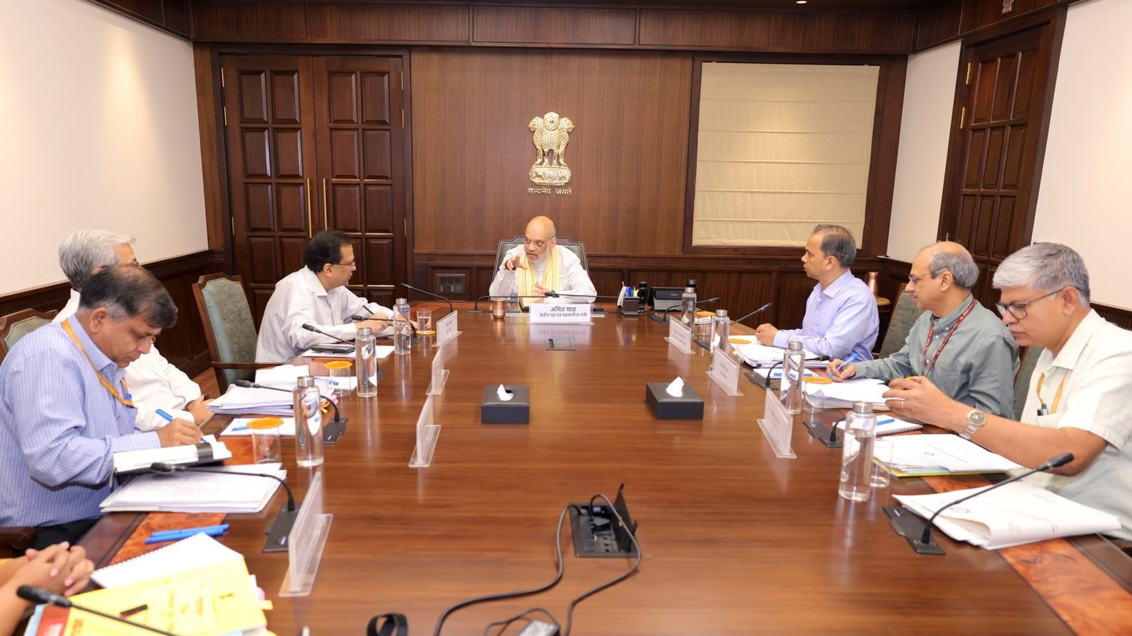 Union Home Minister Amit Shah's meeting with Union Home Secretary and others. (File)