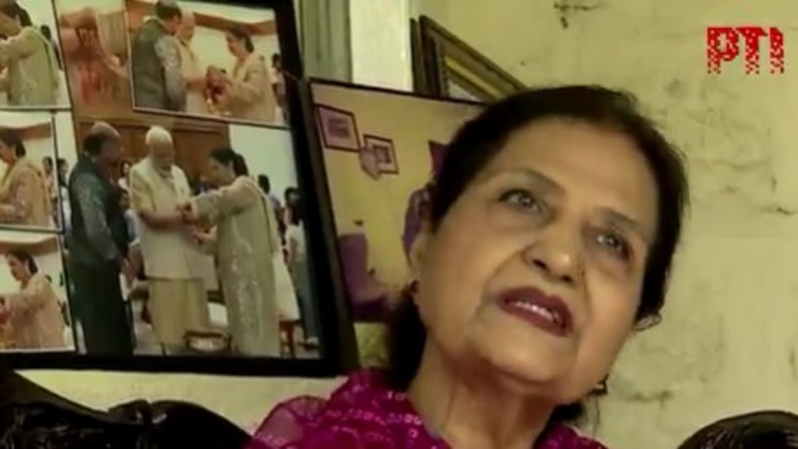 Qamar Mohsin Sheikh, a Pakistani-origin woman living in Ahmedabad, is preparing to tie a handmade rakhi to Prime Minister Narendra Modi (Photo: PTI)