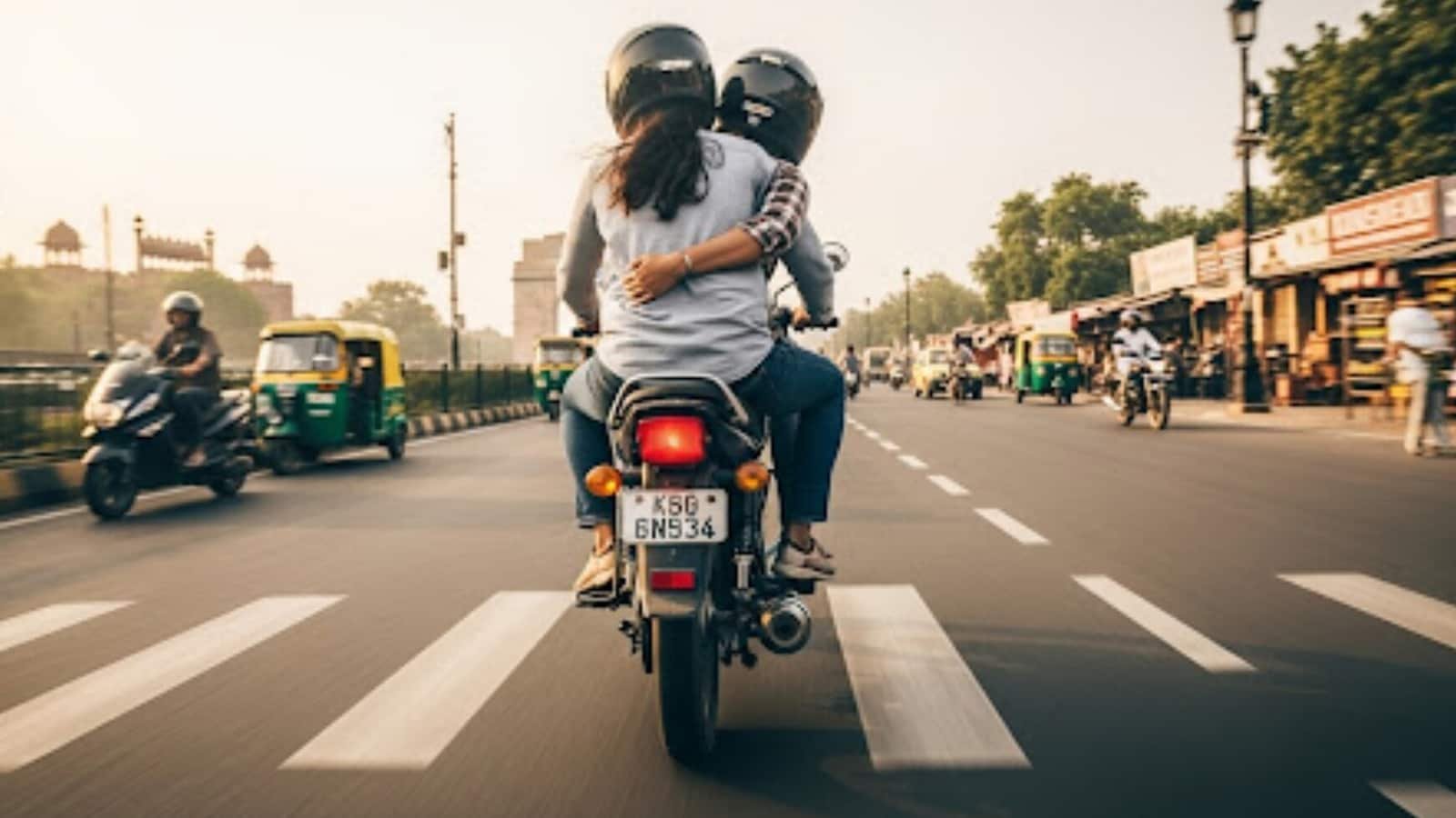 Viral Video Shows Couple Flouting Traffic Rules; UP Police Act. (Representative image)