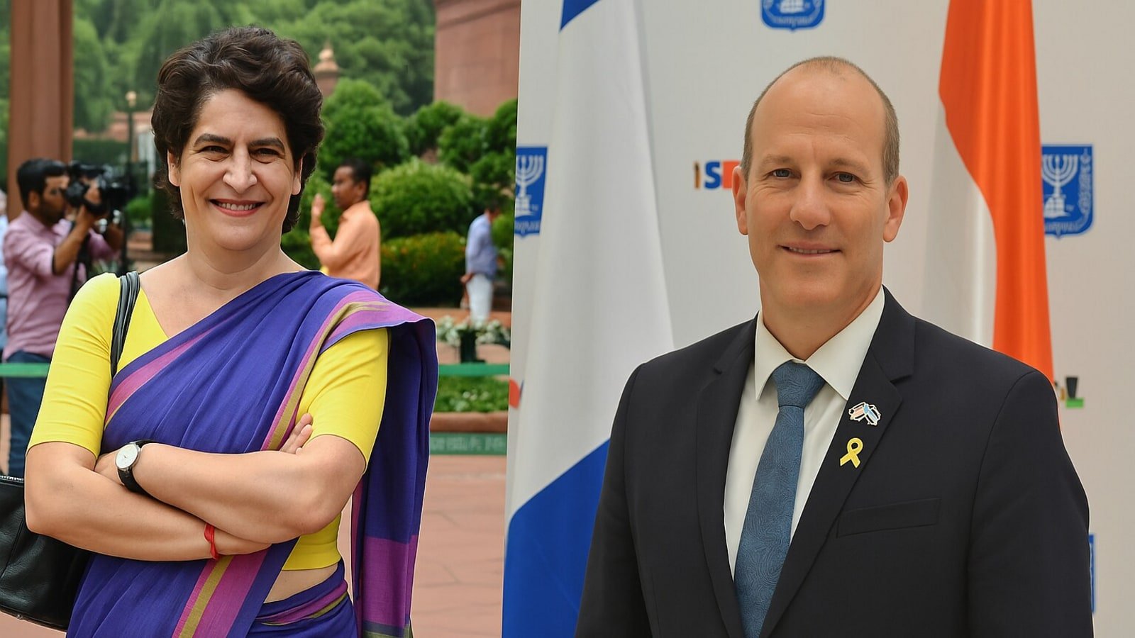 Congress MP Priyanka Gandhi and Israeli Ambassador to India Reuven Azar