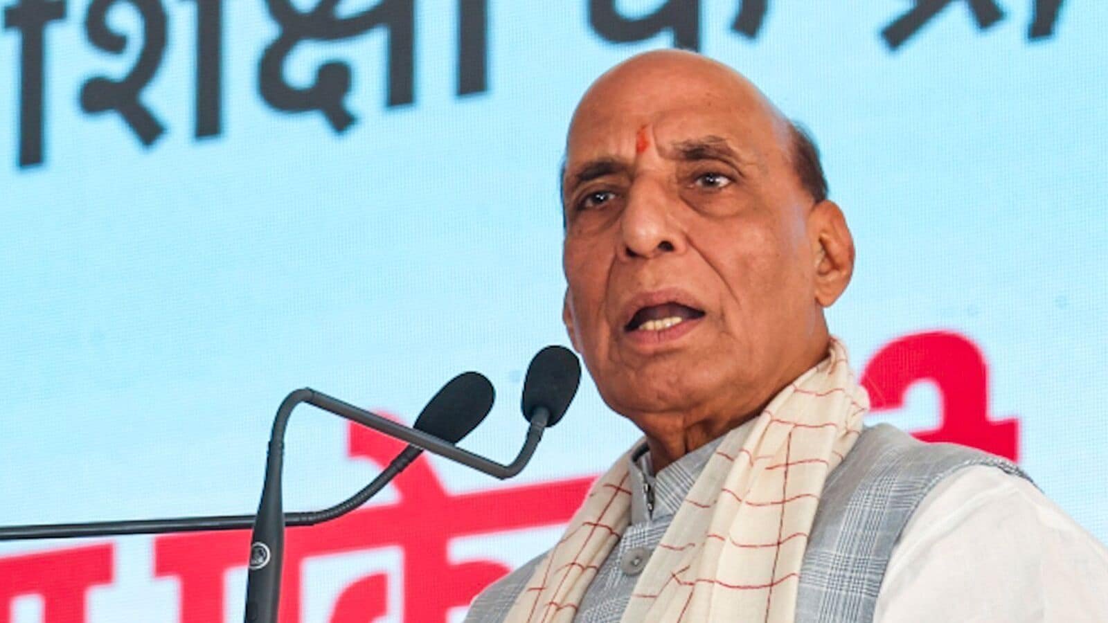'India believes in appropriate response when security threatened': Rajnath Singh (Image: PTI)