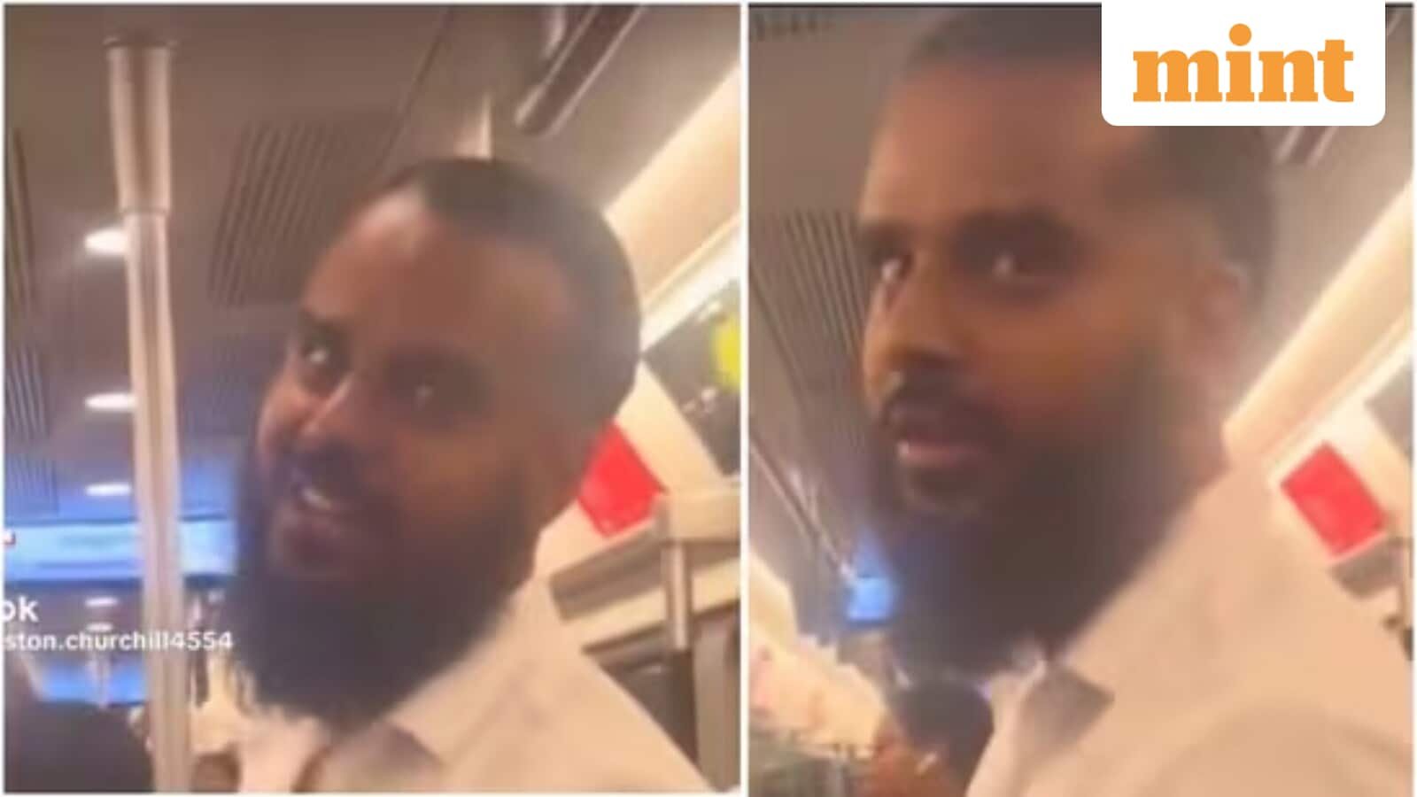 Pakistani and Indian passengers clash on London train in viral video.
