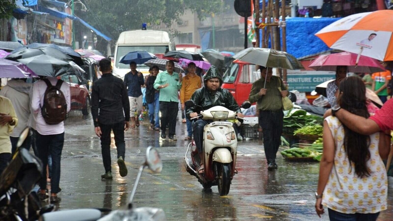 Mumbai rains: visuals from Thane show the financial capital drenched in rain on Friday, August 15.