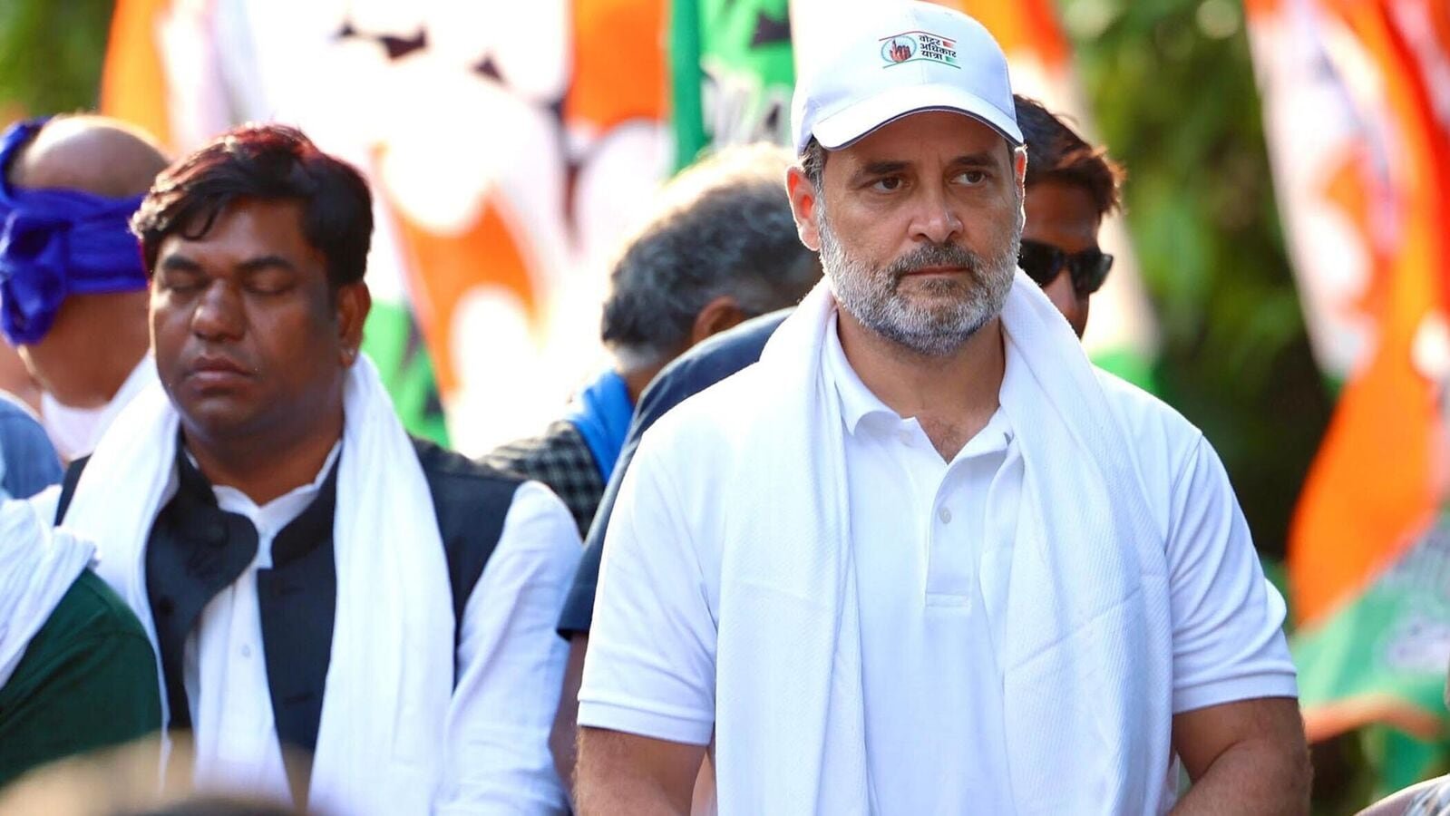 Katihar, Bihar, India -Aug .23, 2025: Leader of Opposition in the Lok Sabha and Congress leader Rahul Gandhi during Voter Adhikar Yatra at Katihar, Bihar, India, Saturday,23, 2025.(Photo by / Hindustan Times)