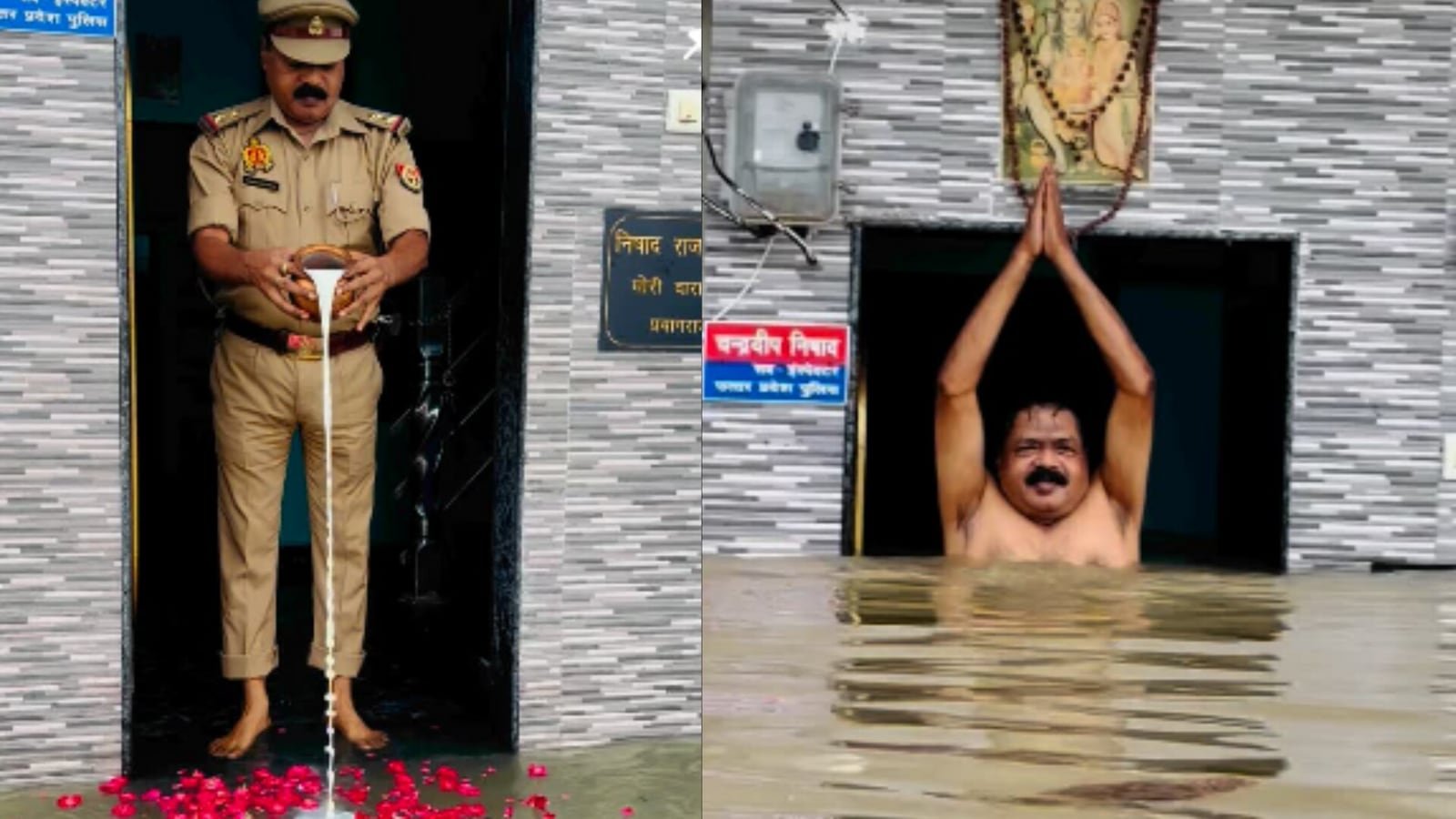 UP cop offers milk, flowers to floodwater entering home; calls it ‘Mother Ganga.'