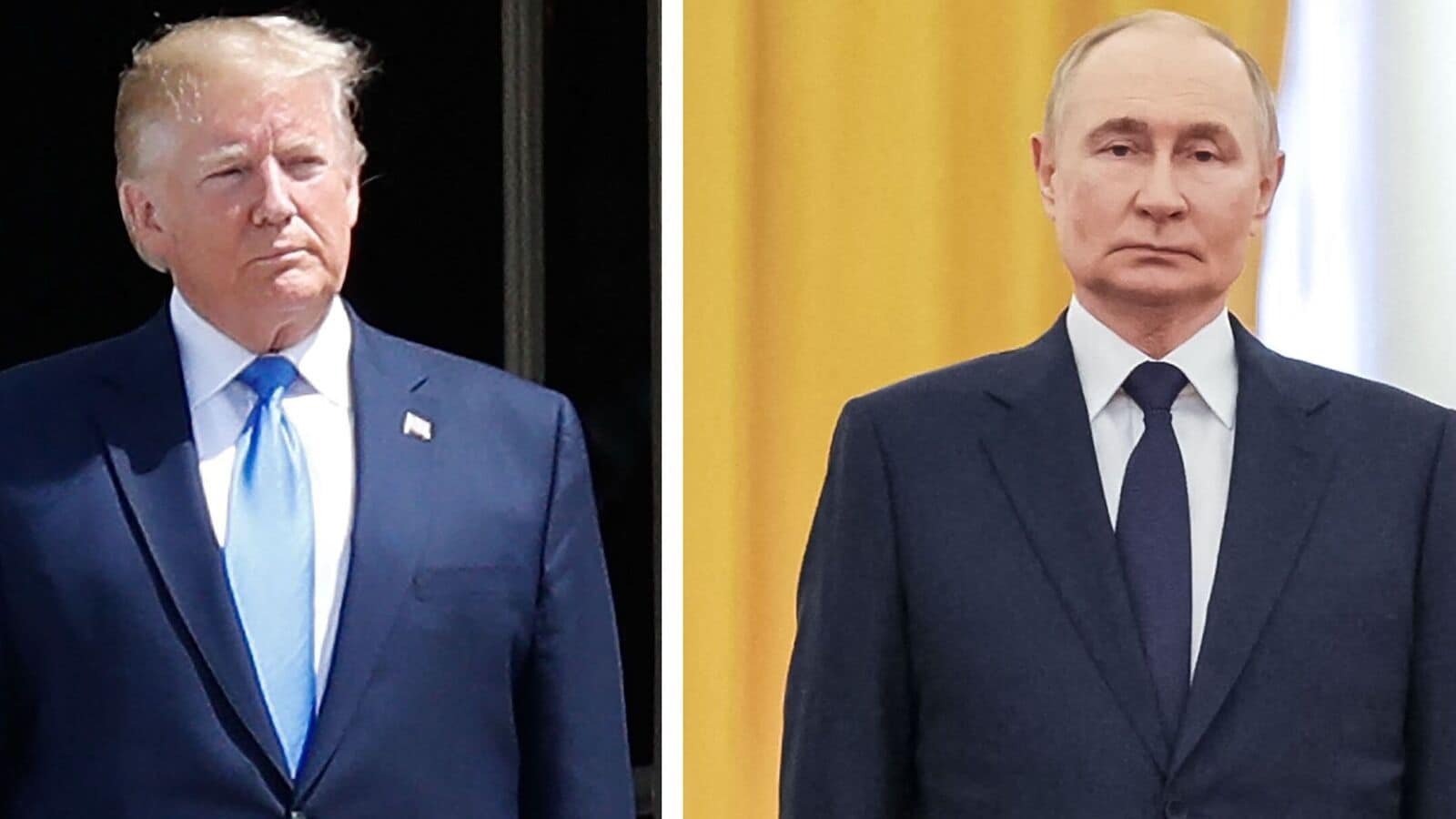US officials deny that a Trump-Putin summit has been finalised, insisting Putin must first meet Zelensky. (Photo by Adrian DENNIS and Gavriil Grigorov / various sources / AFP)