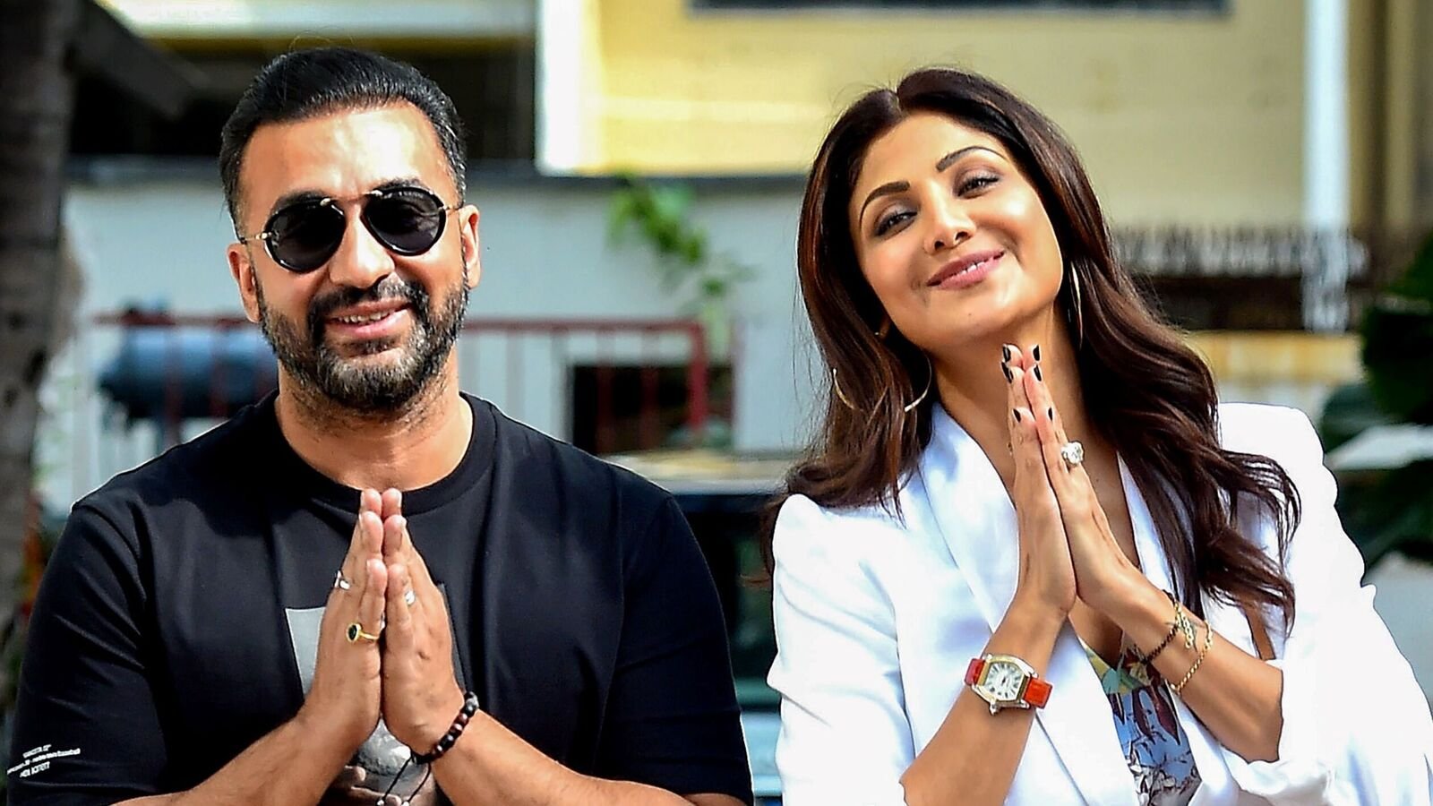 Actor Shilpa Shetty with husband and businessman Raj Kundra.