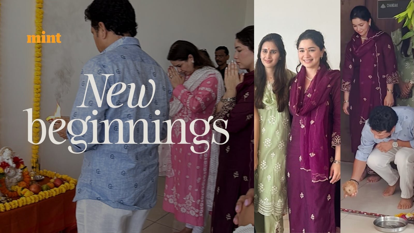 Saaniya Chandhok joins in as Tendulkar family marks new beginnings; Sachin and Anjali perform rituals