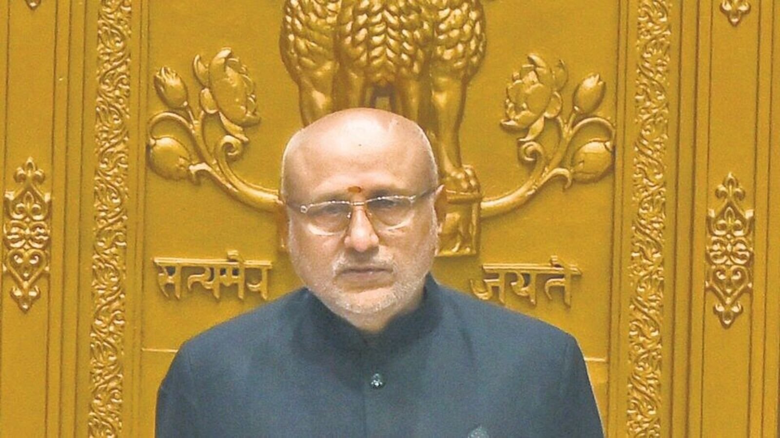 Mumbai, India - July 31, 2024: CP Radhakrishnan was sworn in as the Governor of Maharashtra on Wednesday at Raj Bhvan in Mumbai. Radhakrishnan was administered the oath of office and secrecy by Bombay High Court Chief Justice Devendra Kumar Upadhyaya. Chief Minister Eknath Shinde, Deputy Chief Minister Devendra Fadnavis, Ajit Pawar and other ministers were present at the Raj Bhavan ceremony in Mumbai, India. July 31, 2024. (Photo by Raju Shinde/ Hindustan Times) (Hindustan Times)