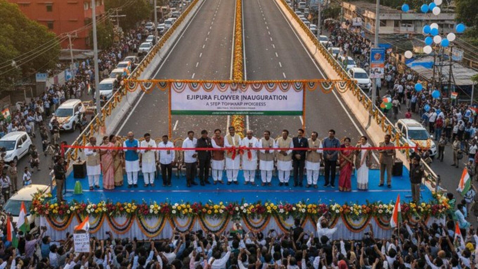 Google मिथुन का नैनो केला अब बेंगलुरु के एजिपुरा फ्लाईओवर से जुड़ा हुआ है। ऐसे