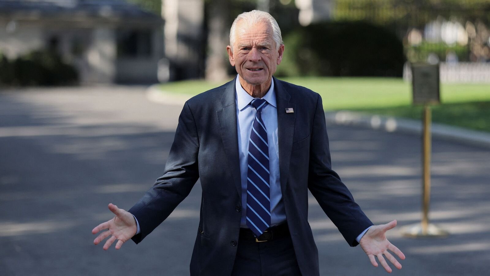 White House trade advisor Peter Navarro speaks to photographers on the West Wing driveway at the White House in Washington, D.C., U.S., REUTERS/Jonathan Ernst/File