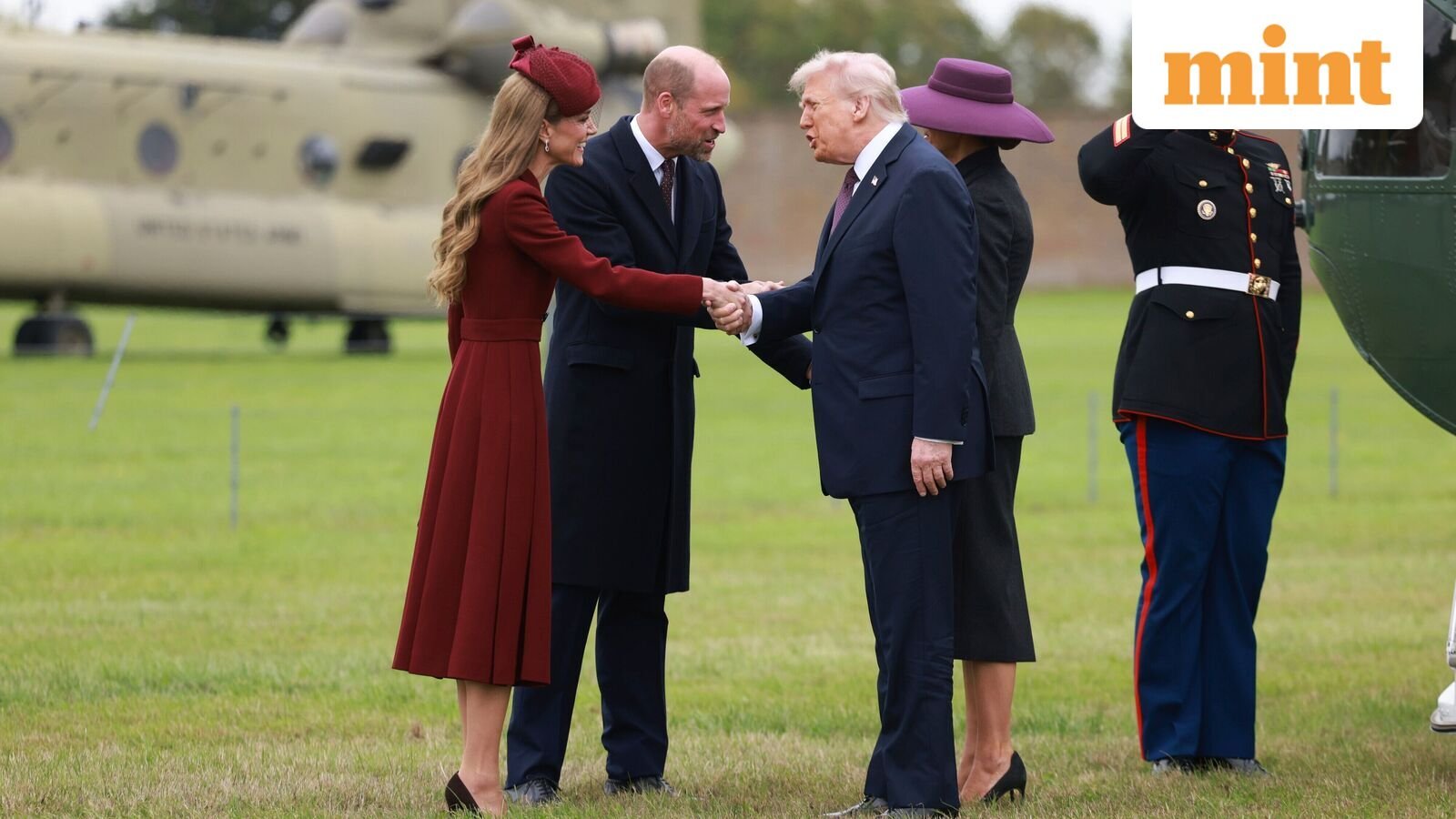 President Donald Trump compliments Kate Middleton during UK visit.