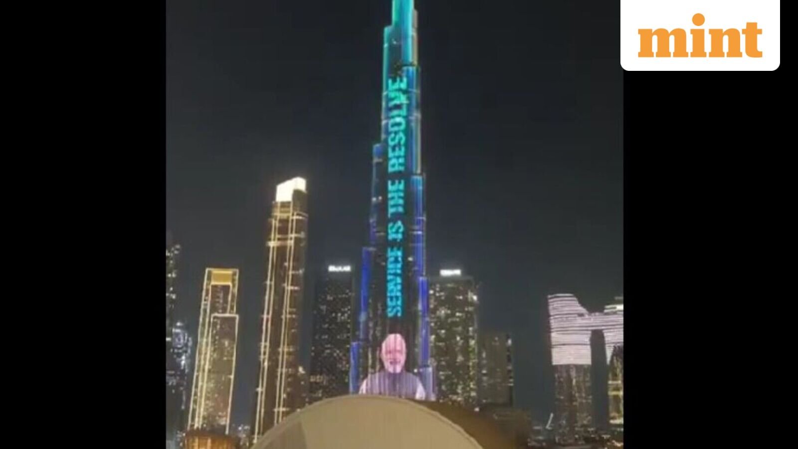 Dubai’s Burj Khalifa lit up with images of PM Narendra Modi on his 75th birthday.