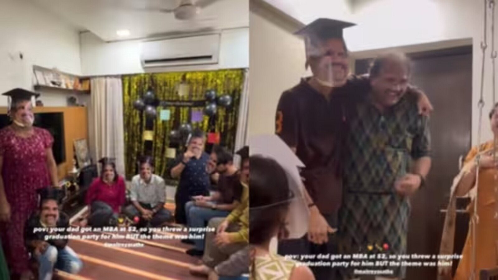 मुंबई आदमी 52 साल की उम्र में एमबीए कमाता है, सोन ने थीम्ड सरप्राइज़ पार्टी फेंकी: 'यह सबसे पौष्टिक चीज है' | वीडियो