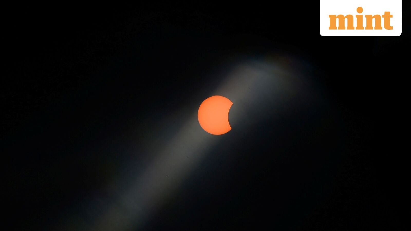 File photo of a solar eclipse taken in 2023. This is a partial eclipse and looks like a 'bite' taken out of the Sun.