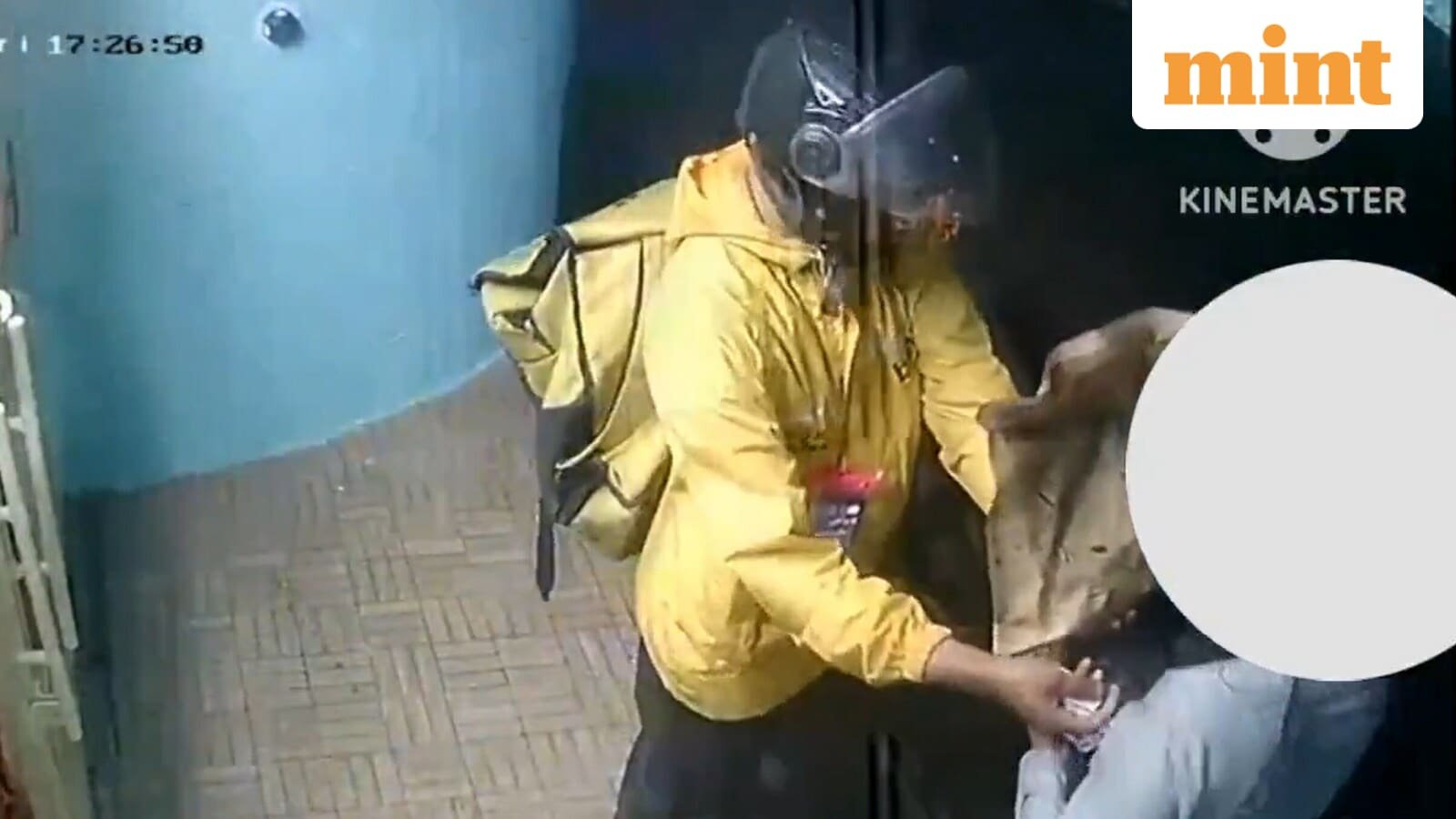 In the viral video, the delivery guy can be seen inappropriately touching the woman while collecting cash from her.
