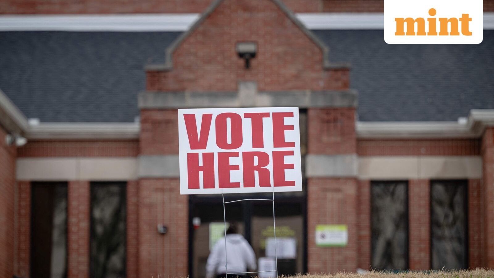 A sign marking a voting location is seen at Morgan Park Community Center on December 2, 2025 in Nashville, Tennessee. Voters head to the polls to fill the house seat left vacant after the resignation of Republican Mark Green.