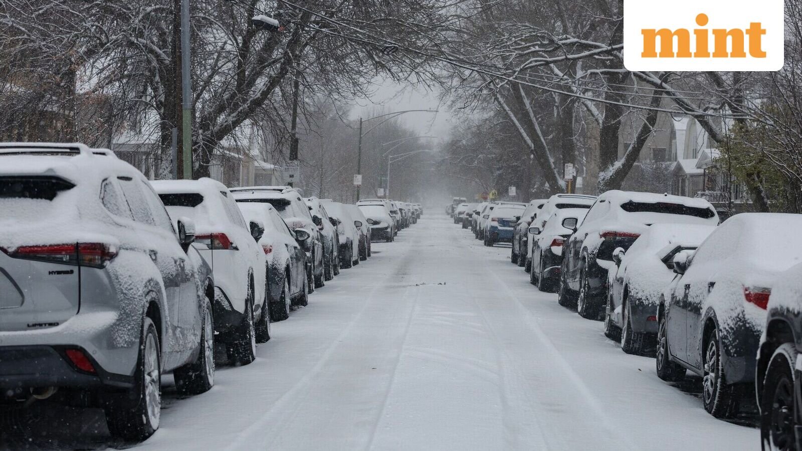 Snow covered vehicles parked on a street during a snowstorm in Chicago, Illinois, US, on Saturday, Nov. 29, 2025. (Image for representational purpose) Photographer: Jim Vondruska/Bloomberg